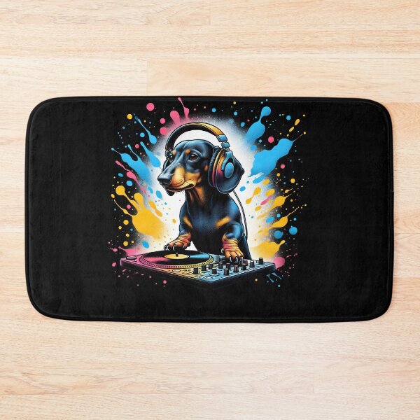 Item preview, Dachshund DJ DJing EDM Funky Dance Club designed and sold by Kimberley King Art  King Art.