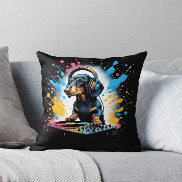 Item preview, Dachshund DJ DJing EDM Funky Dance Club designed and sold by Kimberley King Art  King Art.