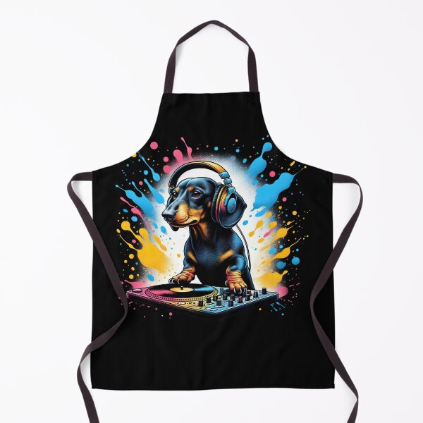 Item preview, Dachshund DJ DJing EDM Funky Dance Club designed and sold by Kimberley King Art  King Art.