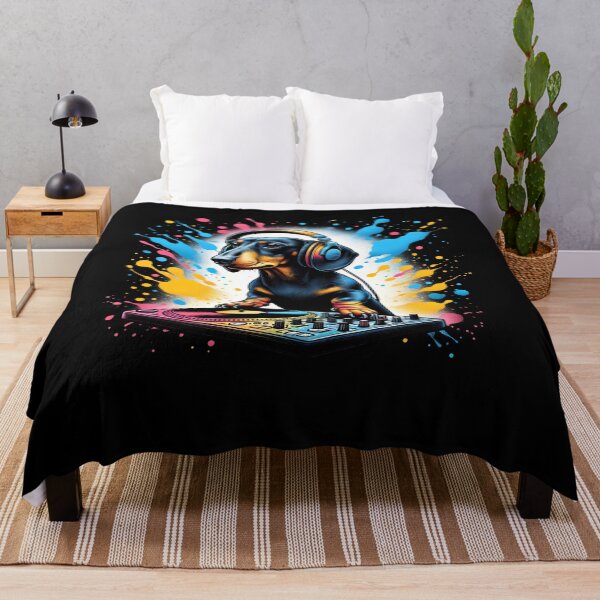 Item preview, Dachshund DJ DJing EDM Funky Dance Club designed and sold by Kimberley King Art  King Art.