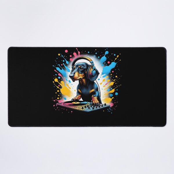 Item preview, Dachshund DJ DJing EDM Funky Dance Club designed and sold by Kimberley King Art  King Art.
