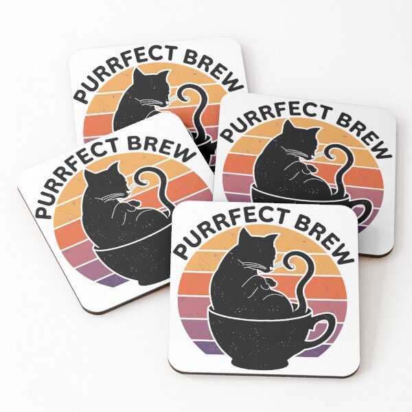 Item preview, Purrfect Brew - Retro Cat in Coffee Cup Aesthetic Design designed and sold by Taans-Creation.