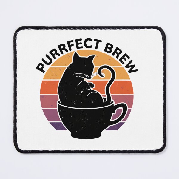 Item preview, Purrfect Brew - Retro Cat in Coffee Cup Aesthetic Design designed and sold by Taans-Creation.