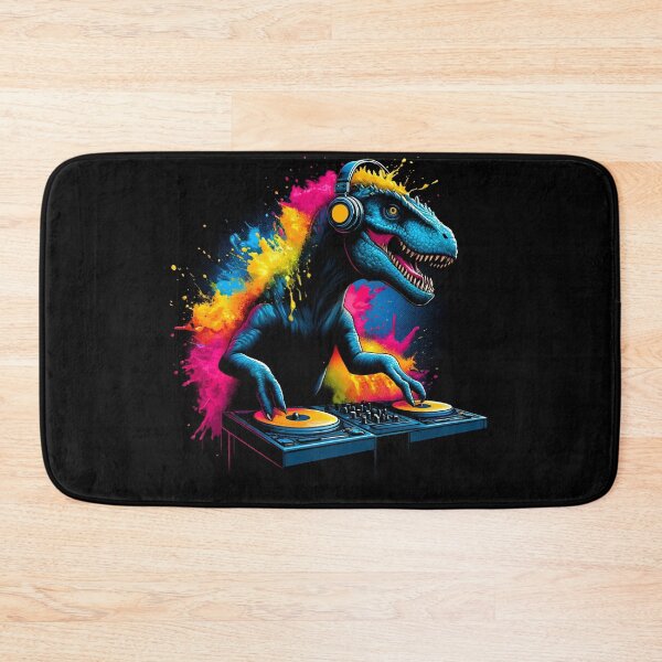 Item preview, Dinosaur DJ DJing EDM Funky Dance Club designed and sold by Kimberley King Art  King Art.