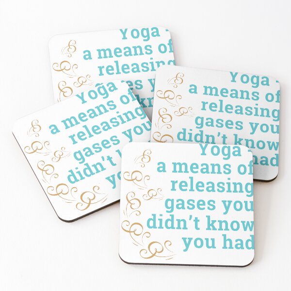 Item preview, Yoga gases in Aqua Blue a text white outline designed and sold by WordyDreams.