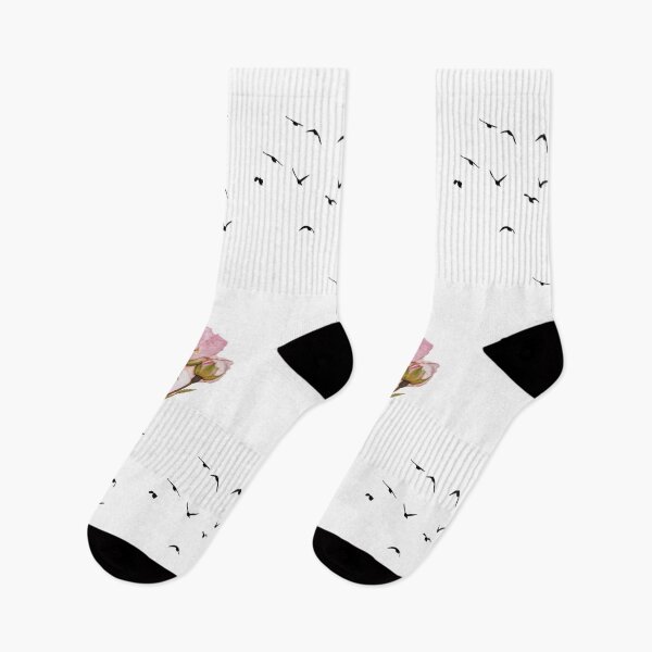 Item preview, pink roses and black birds designed and sold by Laviniaalexa1.