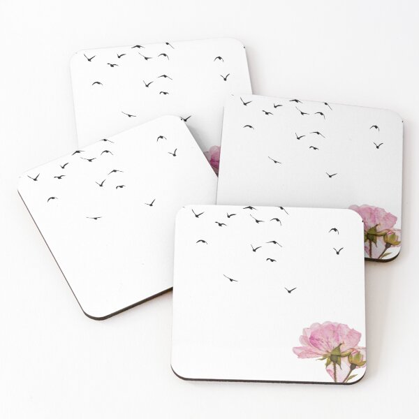 Item preview, pink roses and black birds designed and sold by Laviniaalexa1.