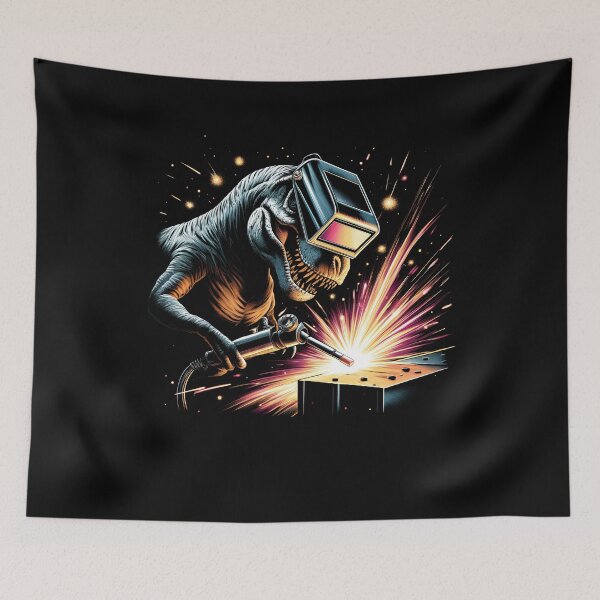 Item preview, Dinosaur Welder Welding Worker Metalworking designed and sold by Kimberley King Art  King Art.