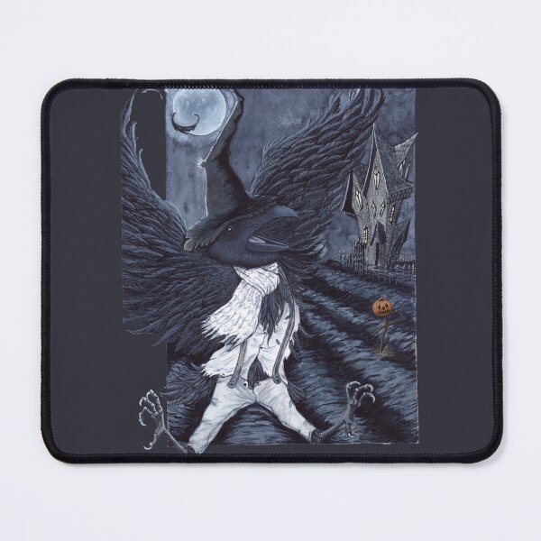 Item preview, Scarecrow - Crow and scarecrow in a gothic horror film atmosphere designed and sold by Lucy Dreams.
