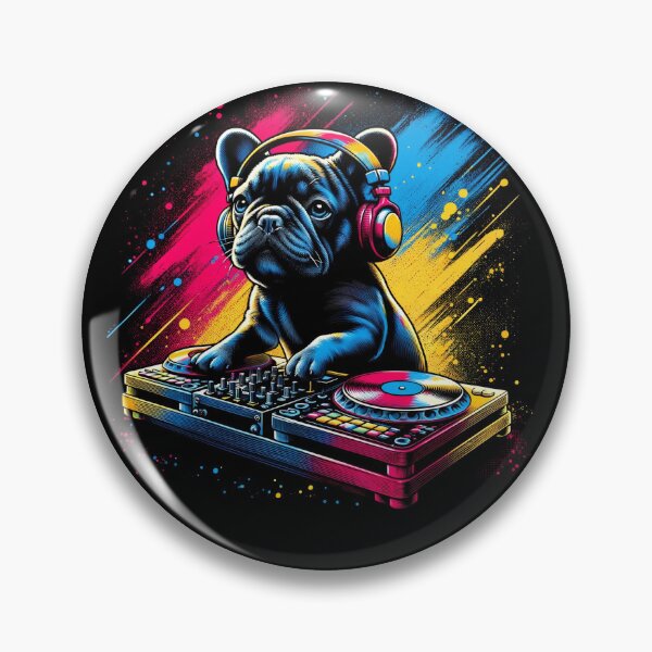 Item preview, French Bulldog DJ DJing EDM Funky Dance Club designed and sold by Kimberley King Art  King Art.
