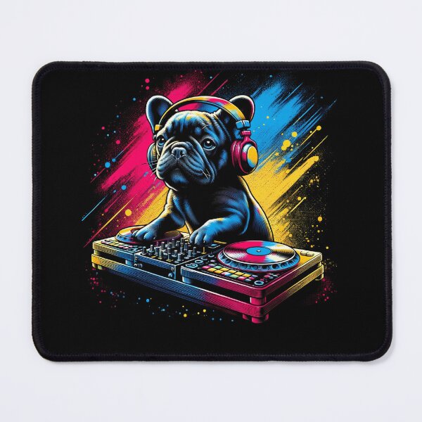Item preview, French Bulldog DJ DJing EDM Funky Dance Club designed and sold by Kimberley King Art  King Art.