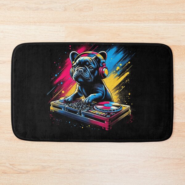 Item preview, French Bulldog DJ DJing EDM Funky Dance Club designed and sold by Kimberley King Art  King Art.