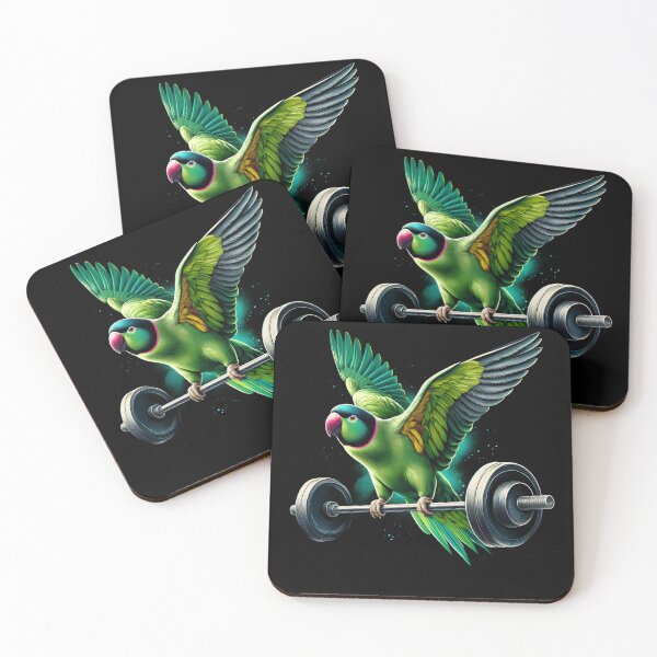 Item preview, Funny Indian Ringneck Parrot Deadlift Weightlifting Fitness Gym Lover designed and sold by Kimberley King Art  King Art.