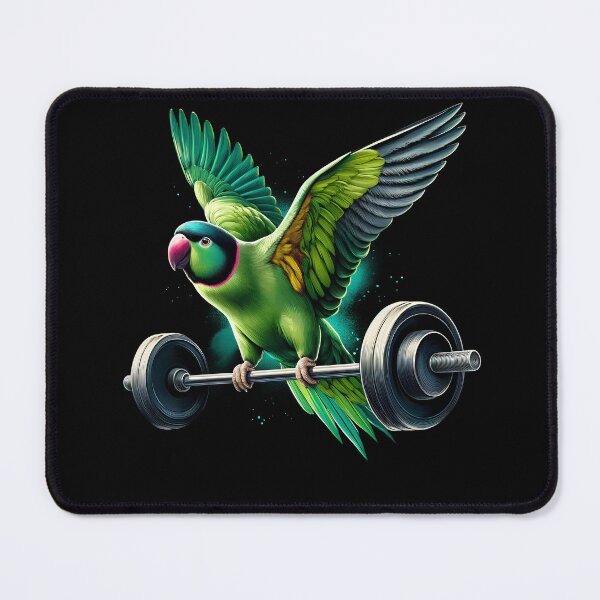Item preview, Funny Indian Ringneck Parrot Deadlift Weightlifting Fitness Gym Lover designed and sold by Kimberley King Art King Art.