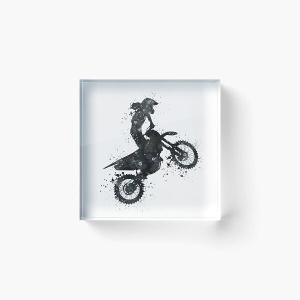Item preview, Girl Motocross Black and White Silhouette Artwork designed and sold by LotusGifts.