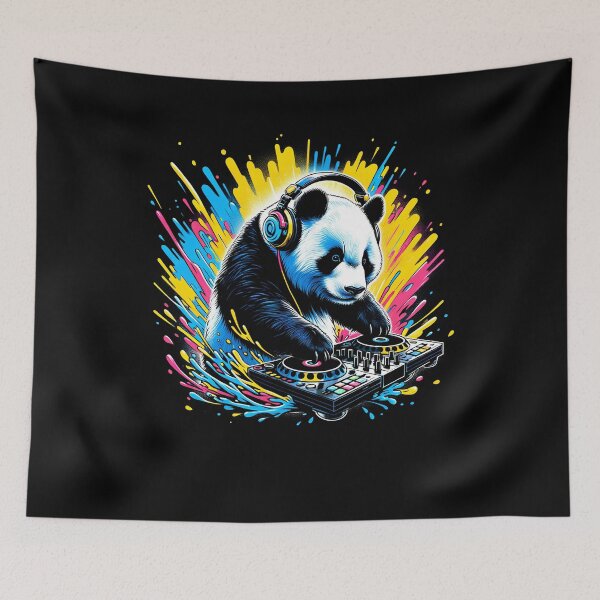 Item preview, Panda DJ DJing EDM Funky Dance Club designed and sold by Kimberley King Art  King Art.