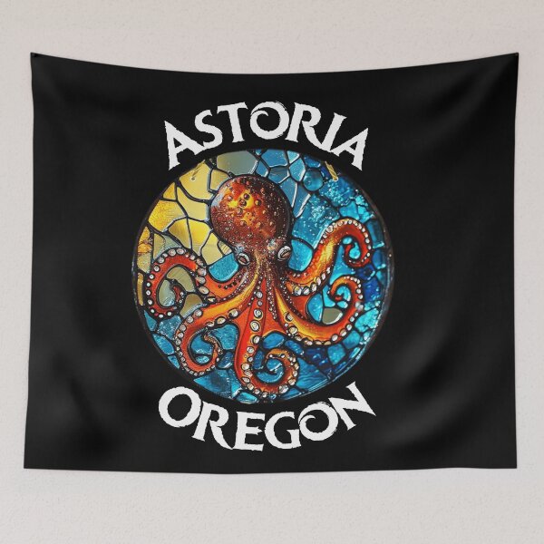 Item preview, Astoria Oregon Stained Glass Octopus designed and sold by WigOutlet.