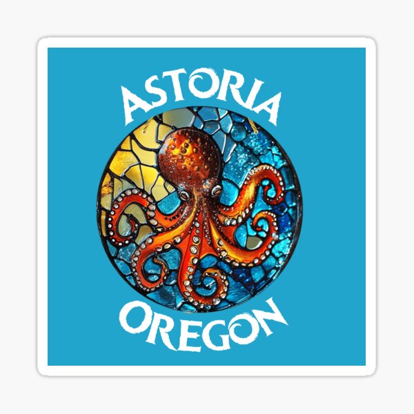 Item preview, Astoria Oregon Stained Glass Octopus designed and sold by WigOutlet.