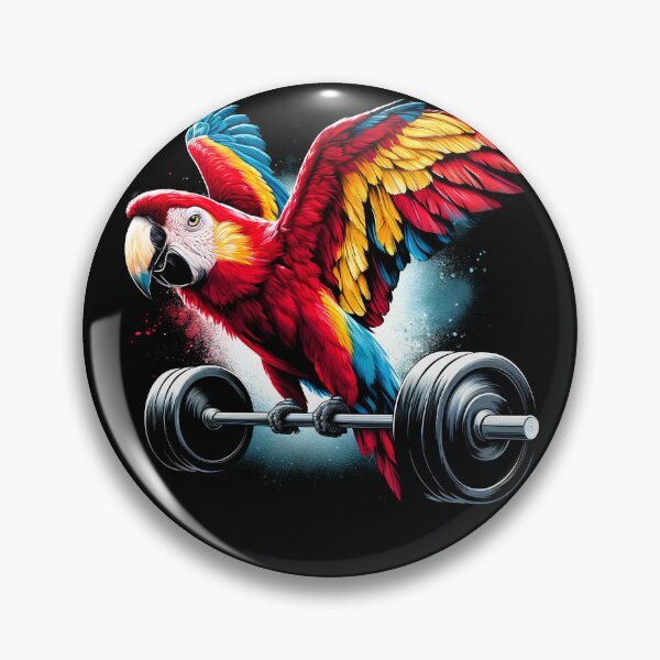 Item preview, Funny Scarlet Macaw Parrot Deadlift Weightlifting Fitness Gym Lover designed and sold by Kimberley King Art  King Art.