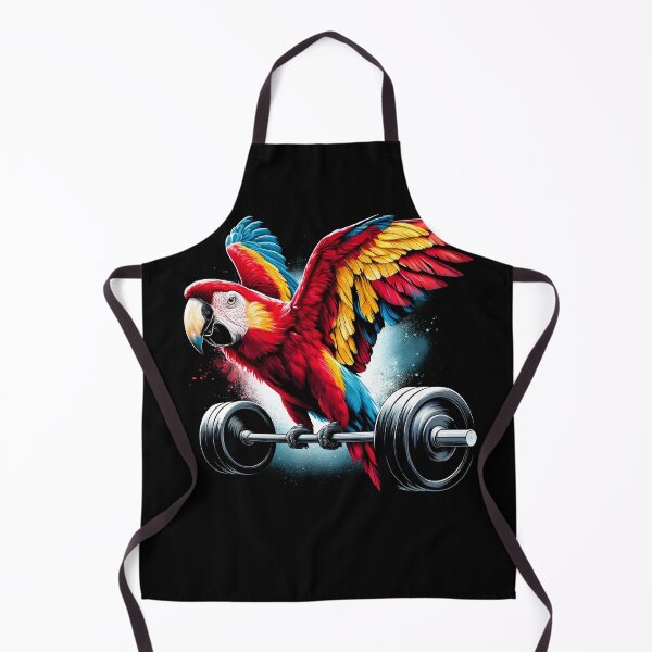 Item preview, Funny Scarlet Macaw Parrot Deadlift Weightlifting Fitness Gym Lover designed and sold by Kimberley King Art King Art.