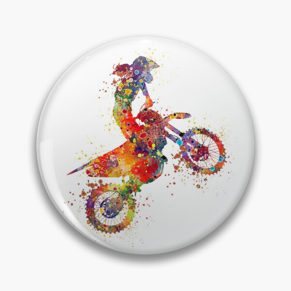 Item preview, Girl Motocross Stunt Watercolor Art Gift designed and sold by LotusGifts.