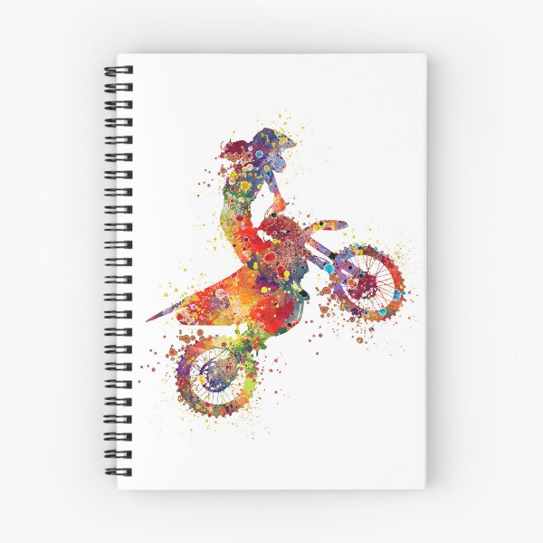 Item preview, Girl Motocross Stunt Watercolor Art Gift designed and sold by LotusGifts.