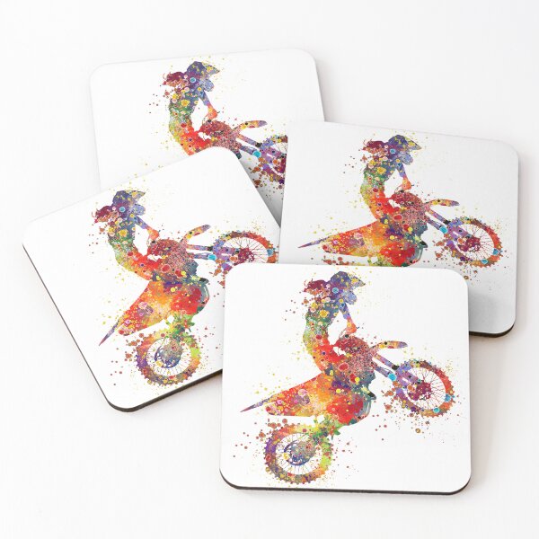Item preview, Girl Motocross Stunt Watercolor Art Gift designed and sold by LotusGifts.