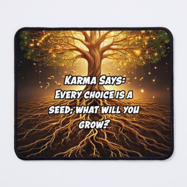 Item preview, Karma Says: "Every choice is a seed; what will you grow?" designed and sold by Unwind-Art-Work.
