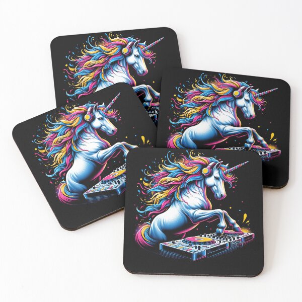 Item preview, Unicorn DJ DJing EDM Funky Dance Club designed and sold by Kimberley King Art  King Art.