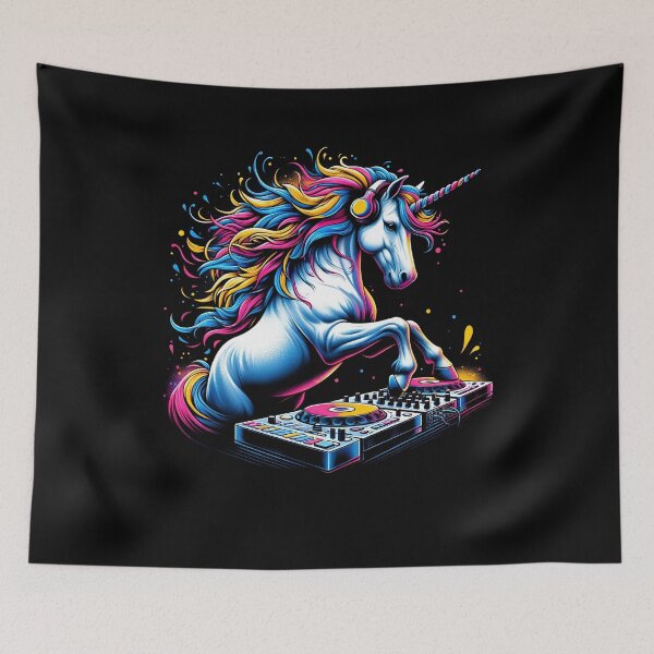 Item preview, Unicorn DJ DJing EDM Funky Dance Club designed and sold by Kimberley King Art  King Art.