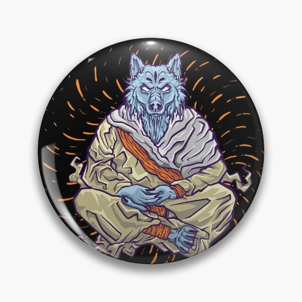 Item preview, Meditating Wolf in Lotus Position  designed and sold by TurtleDojo.