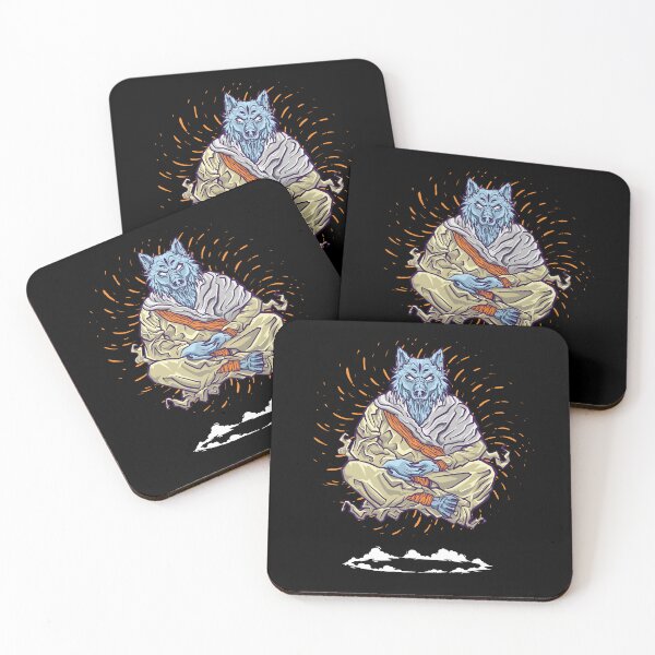 Item preview, Meditating Wolf in Lotus Position  designed and sold by TurtleDojo.