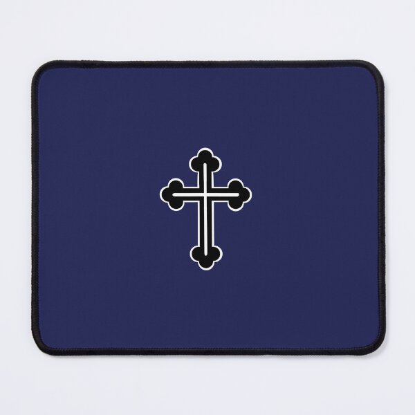 Item preview, Budded Thick Black Cross for Catholic Men on Dark Blue designed and sold by Catholicguy.