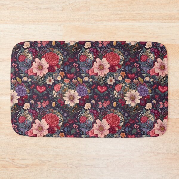 Item preview, Flowers forming heart shape with a mix of bold and soft color florals designed and sold by Designbes.