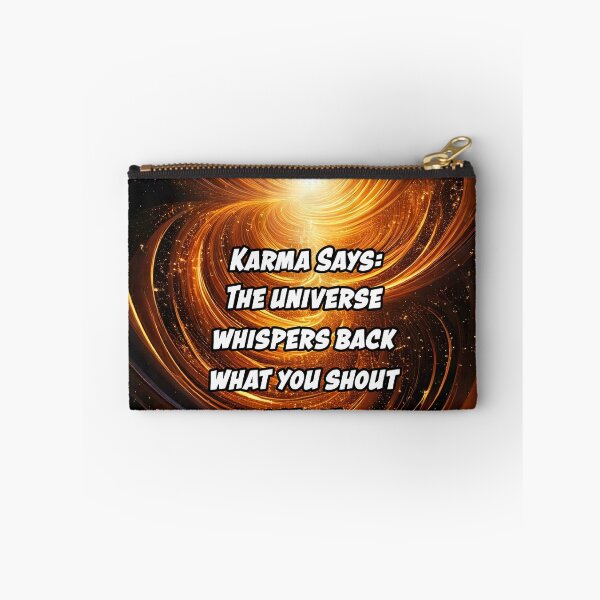 Item preview,  Karma Says: "The universe whispers back what you shout into it." designed and sold by Unwind-Art-Work.