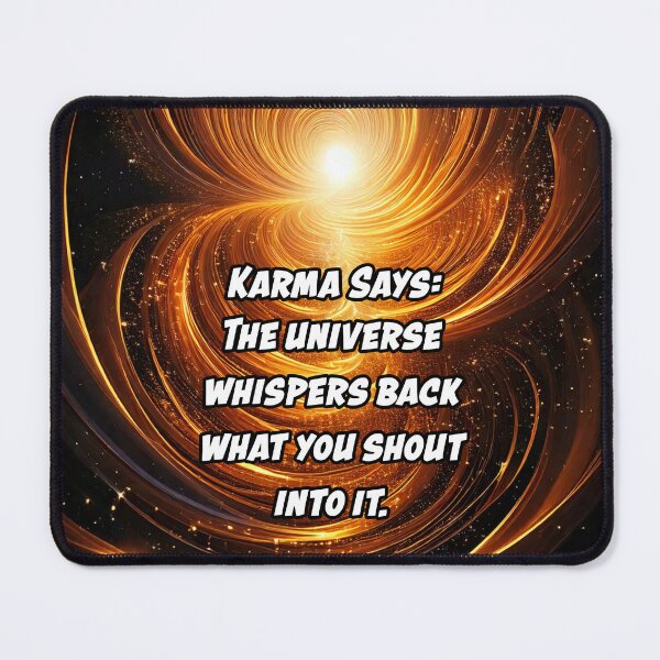 Item preview, Karma Says: "The universe whispers back what you shout into it." designed and sold by Unwind-Art-Work.