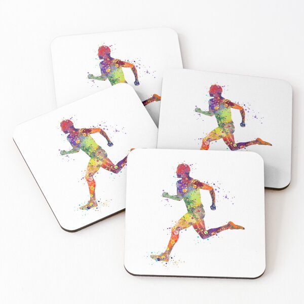 Item preview, Man Running Watercolor Art Gift Boys Room Decor designed and sold by LotusGifts.