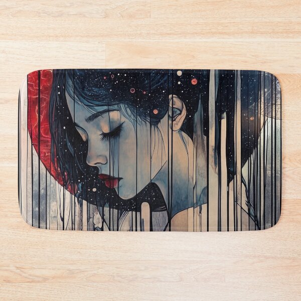 Item preview, Eastern Whisper. Demure female image in red, white and black. designed and sold by Shoot-The-Moon.