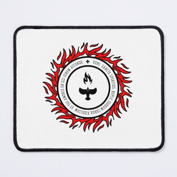 Item preview, Flames of the Holy Spirit Dove Black White and Red Catholic With Latin designed and sold by Catholicguy.