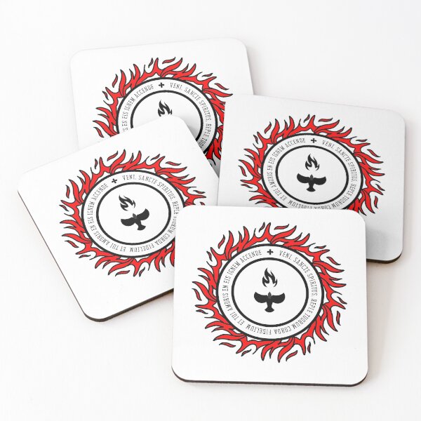 Item preview, Flames of the Holy Spirit Dove Black White and Red Catholic With Latin designed and sold by Catholicguy.