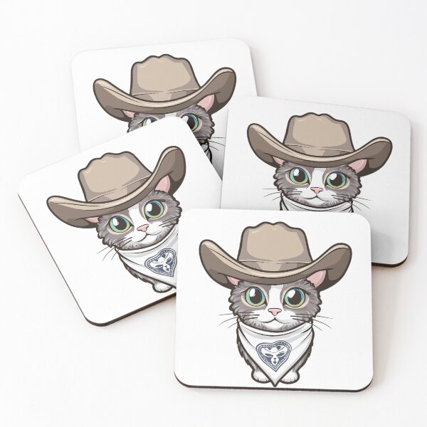 Item preview, Bandana White - Fun Western Cat Sticker  designed and sold by zax454.