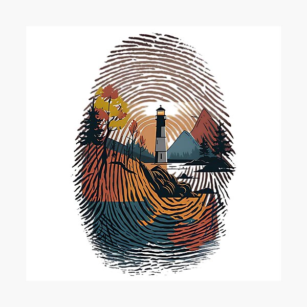 Item preview, Nature's Imprint: Lighthouse in the Fingerprint designed and sold by CuteCanvas⭐.