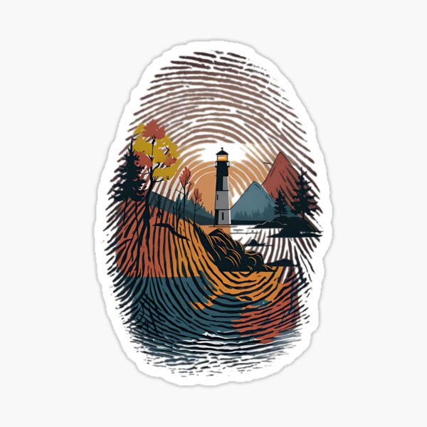 Item preview, Nature's Imprint: Lighthouse in the Fingerprint designed and sold by CuteCanvas⭐.