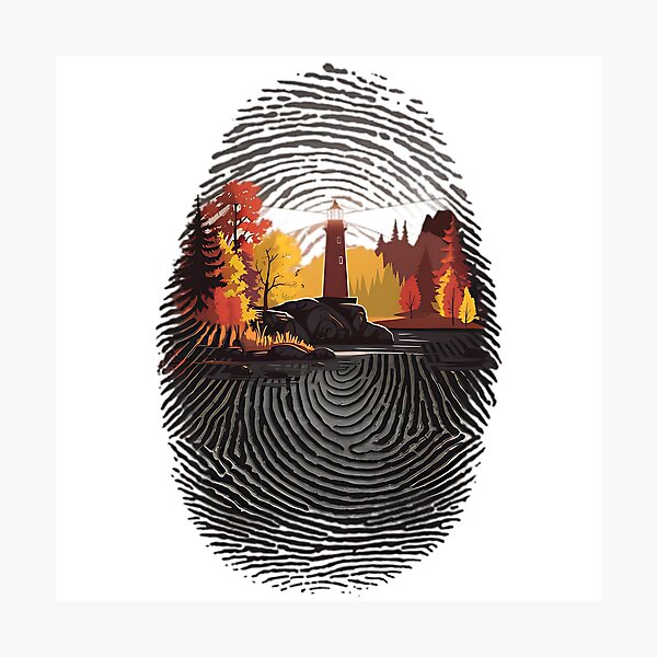 Item preview, Nature's Imprint: Lighthouse in the Fingerprint designed and sold by CuteCanvas⭐.