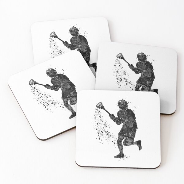 Item preview, Lacrosse Boy Player Black and White Art Gift designed and sold by LotusGifts.