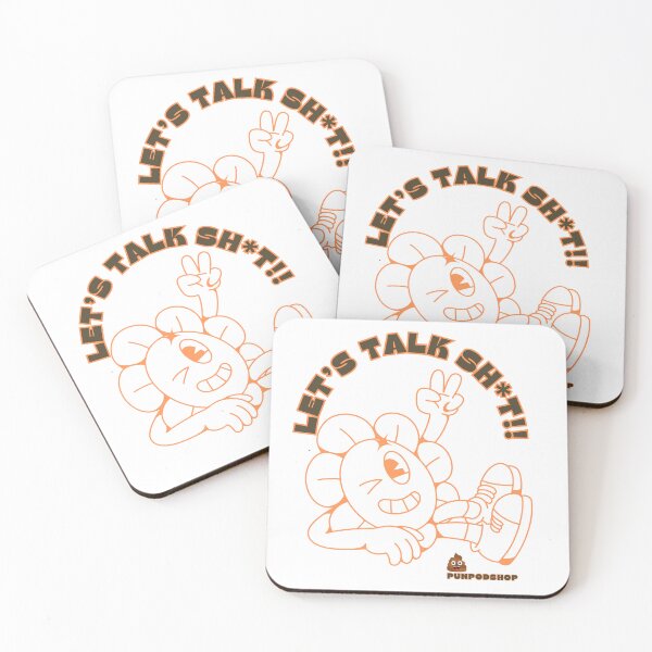 Item preview, Funny Graphic Poop Tee, Let's Talk Sh*t Shirt, Cute Flower Character T shirt, designed and sold by Crealityofit.