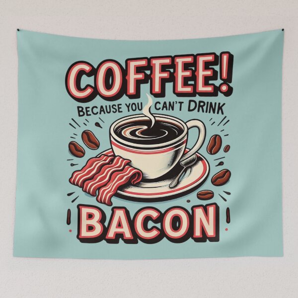 Item preview, Coffee Because You Can't Drink Bacon designed and sold by Retr0Tshirts.