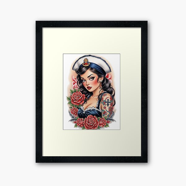 Item preview, Vintage Sailor Pin Up Tattoo Art designed and sold by MissSaylor.