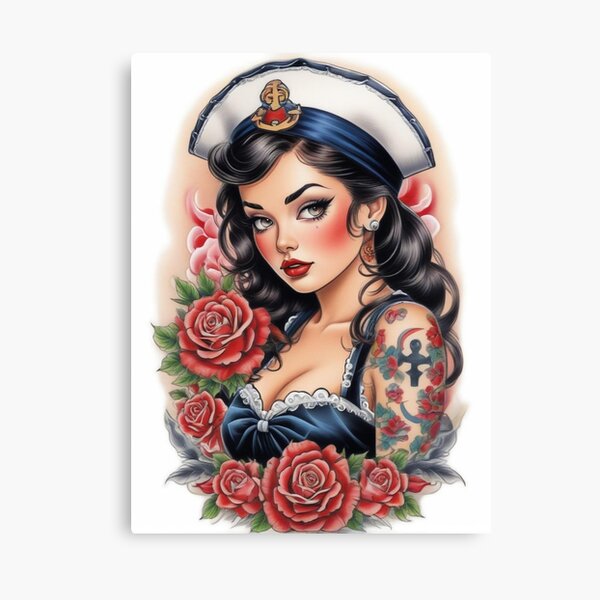Item preview, Vintage Sailor Pin Up Tattoo Art designed and sold by MissSaylor.