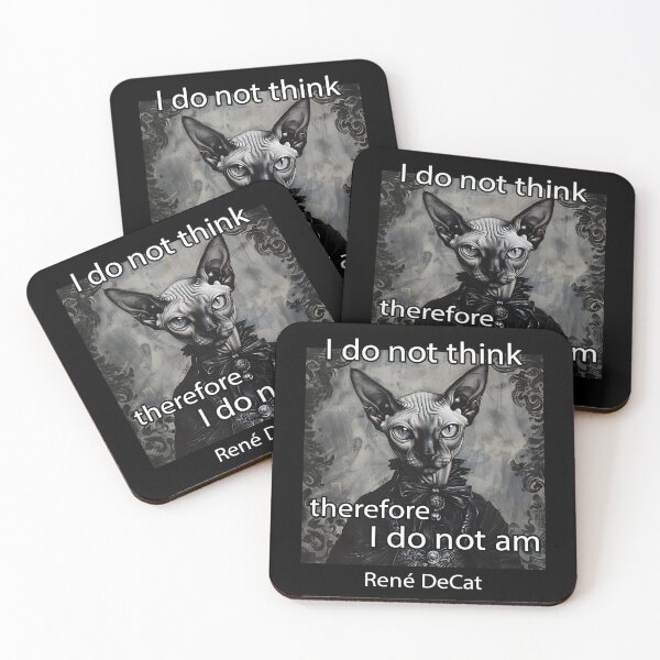 Item preview, I do not think therefore I do not am cat meme designed and sold by Anbe_design.